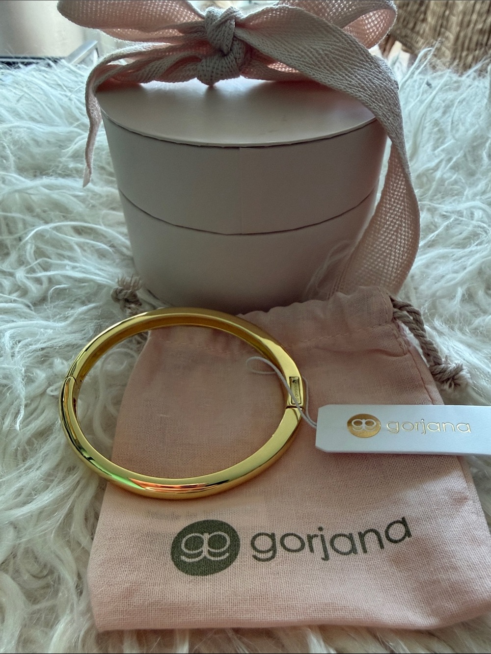 Gorjana Polished Gold Hinged Bangle Bracelet